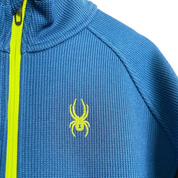 Spyder Electric Blue Outbound Half Half Zip Fleece Lined Pullover Men's Size L - Picture 9 of 13